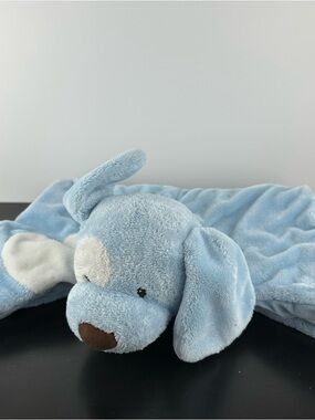 Baby Gund Comfy Cozy Blue Dog Lovey Security Blanket Flat Vintage